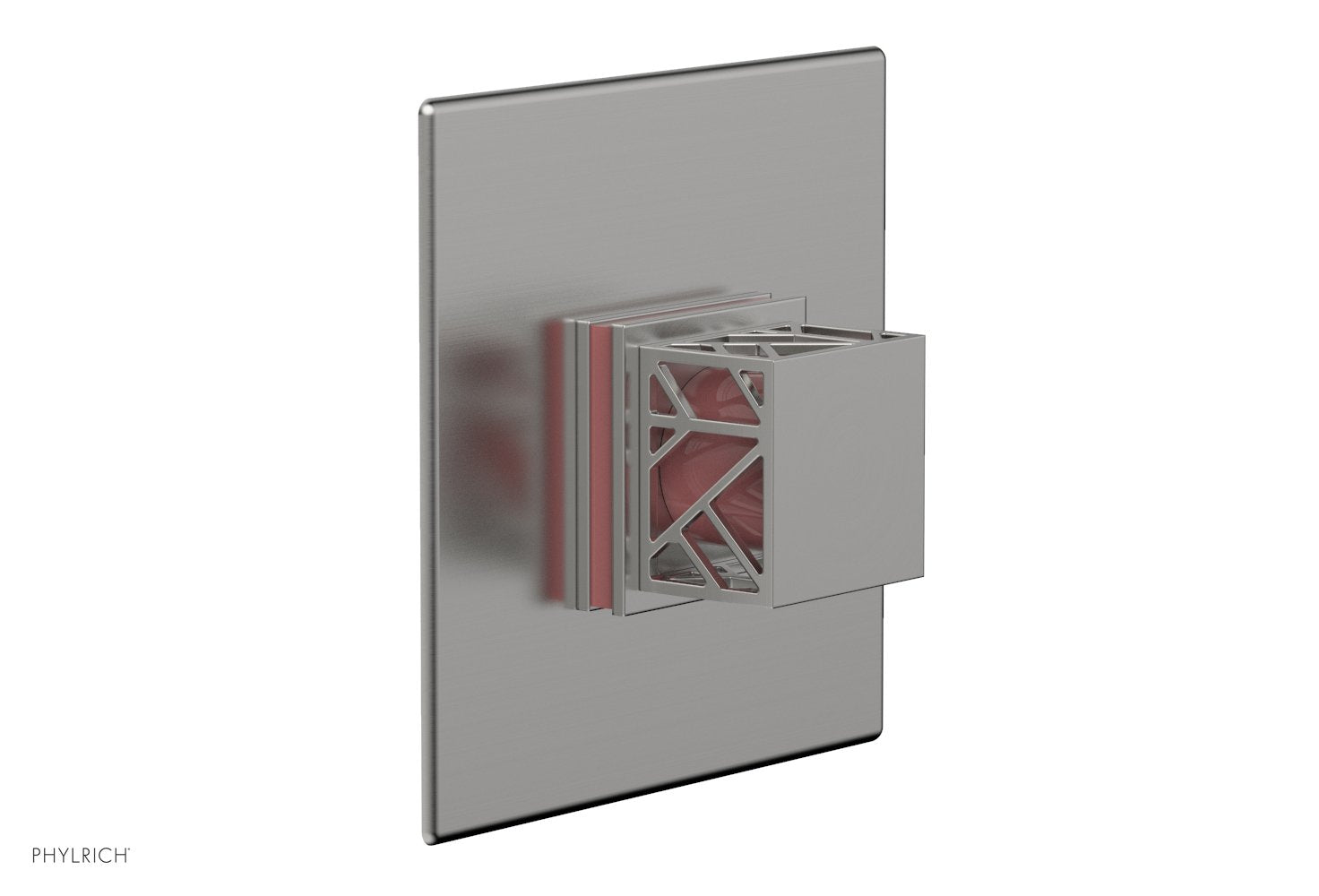 JOLIE Pressure Balance Shower Plate & Handle Trim, Square Handle with "Pink" Accents 4-593