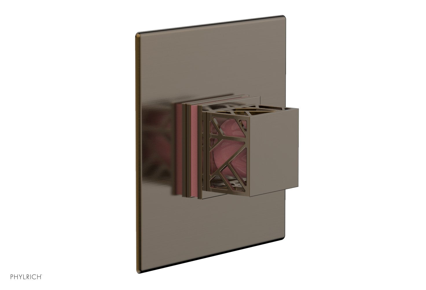 JOLIE - Thermostatic Shower Trim, Square Handle with "Pink" Accents 4-593
