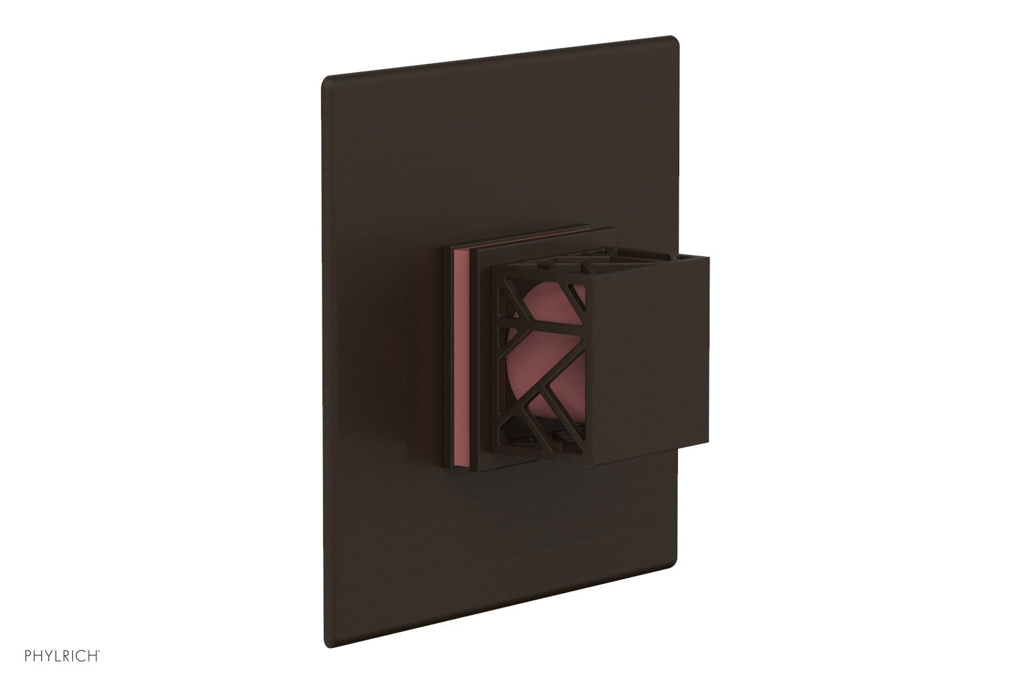 JOLIE Pressure Balance Shower Plate & Handle Trim, Square Handle with "Pink" Accents 4-593