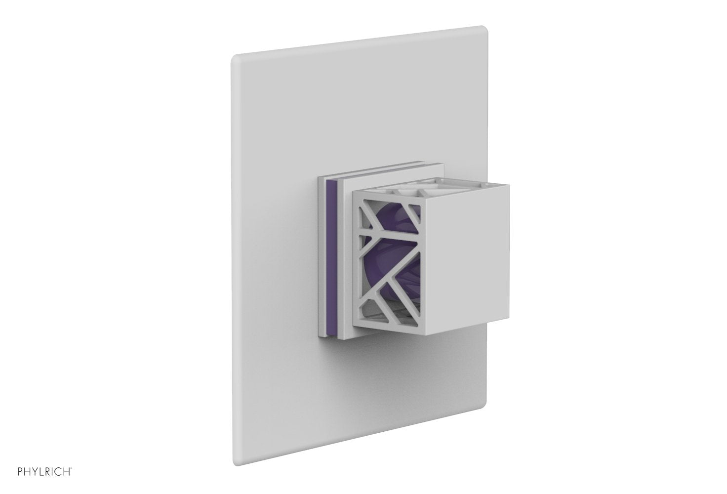 JOLIE Pressure Balance Shower Plate & Handle Trim, Square Handle with "Purple" Accents 4-593
