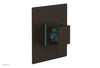 JOLIE Pressure Balance Shower Plate & Handle Trim, Square Handle with "Turquoise" Accents 4-593