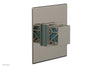 JOLIE - Thermostatic Shower Trim, Square Handle with "Turquoise" Accents 4-593