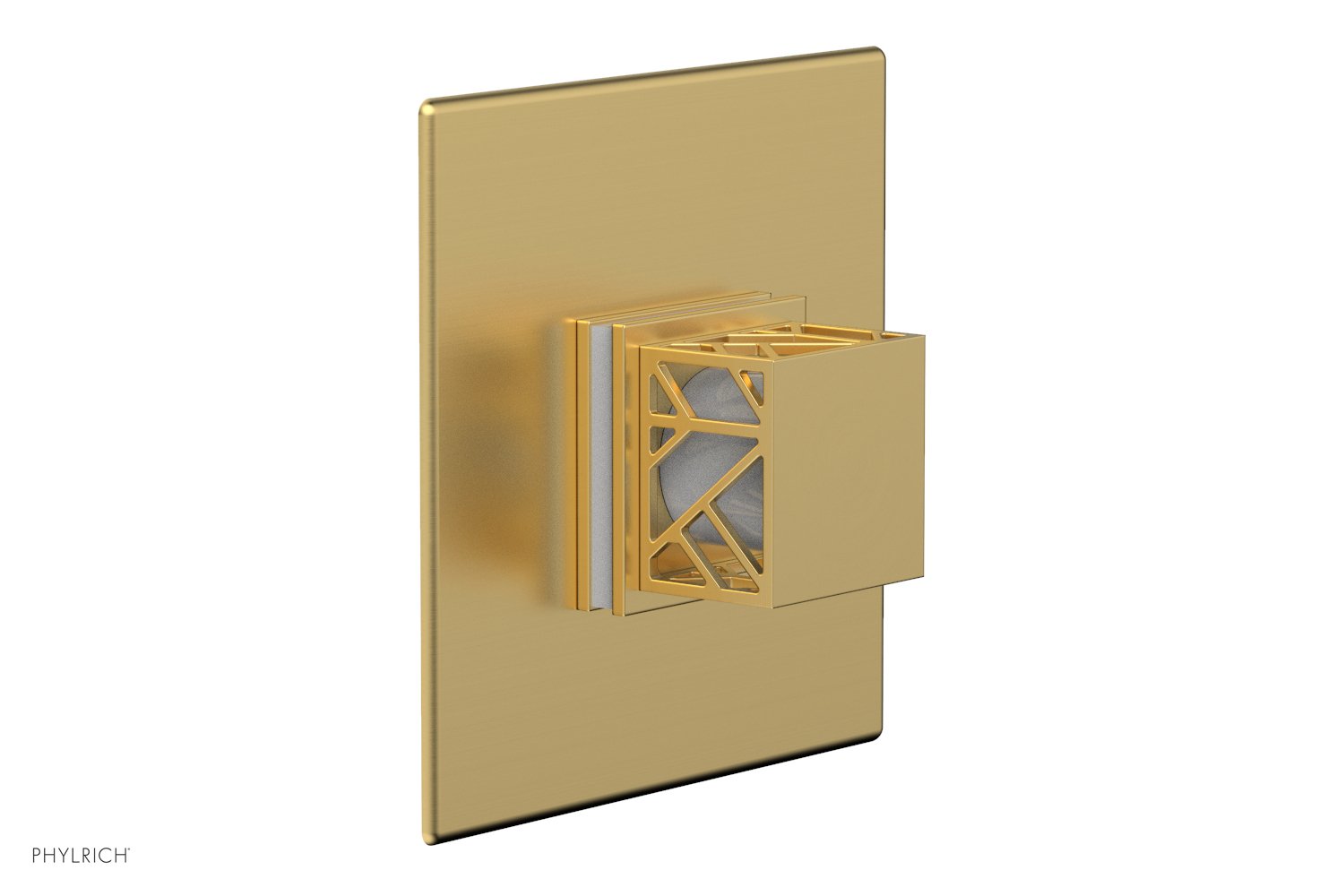 JOLIE Pressure Balance Shower Plate & Handle Trim, Square Handle with "White" Accents 4-593