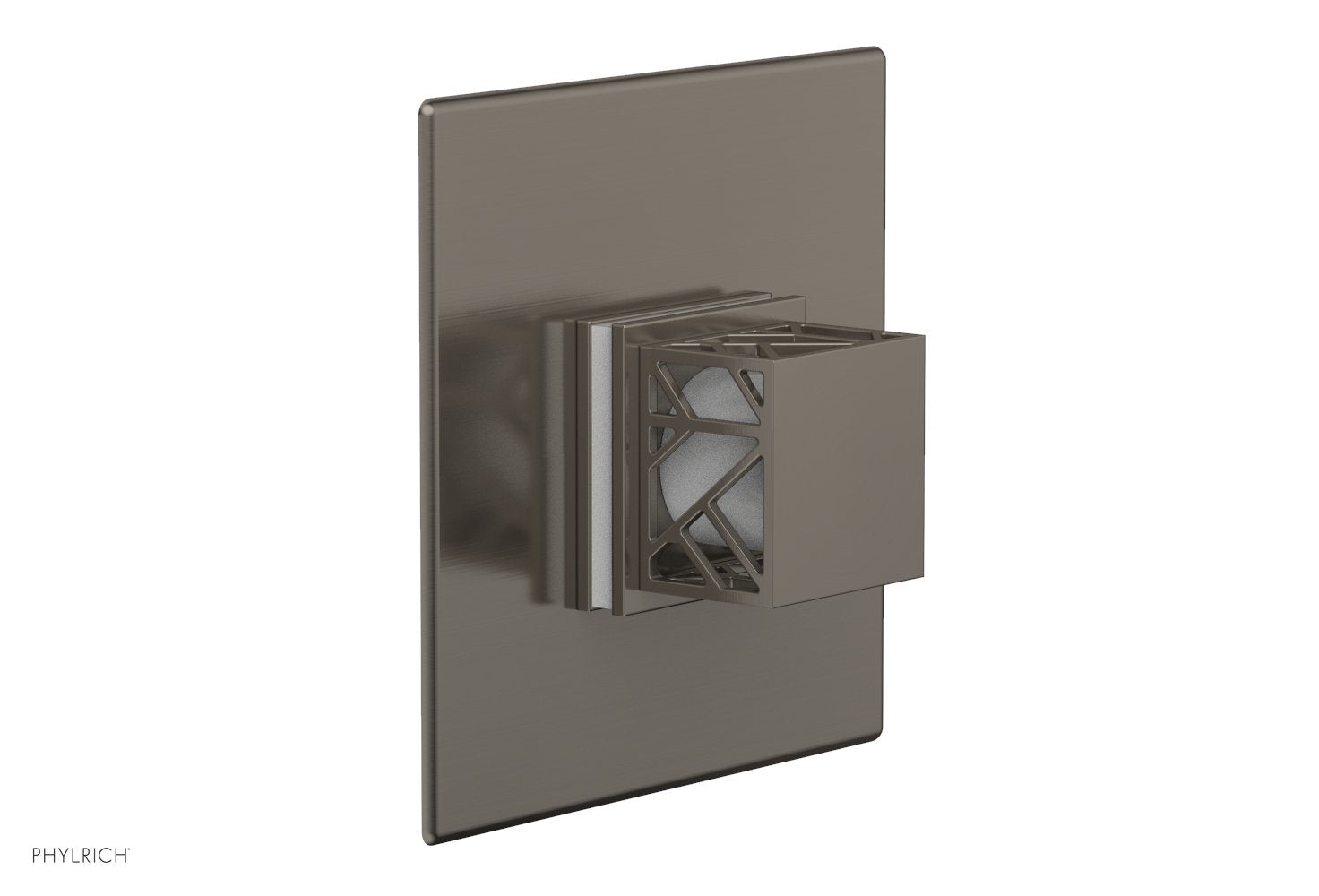 JOLIE Pressure Balance Shower Plate & Handle Trim, Square Handle with "White" Accents 4-593