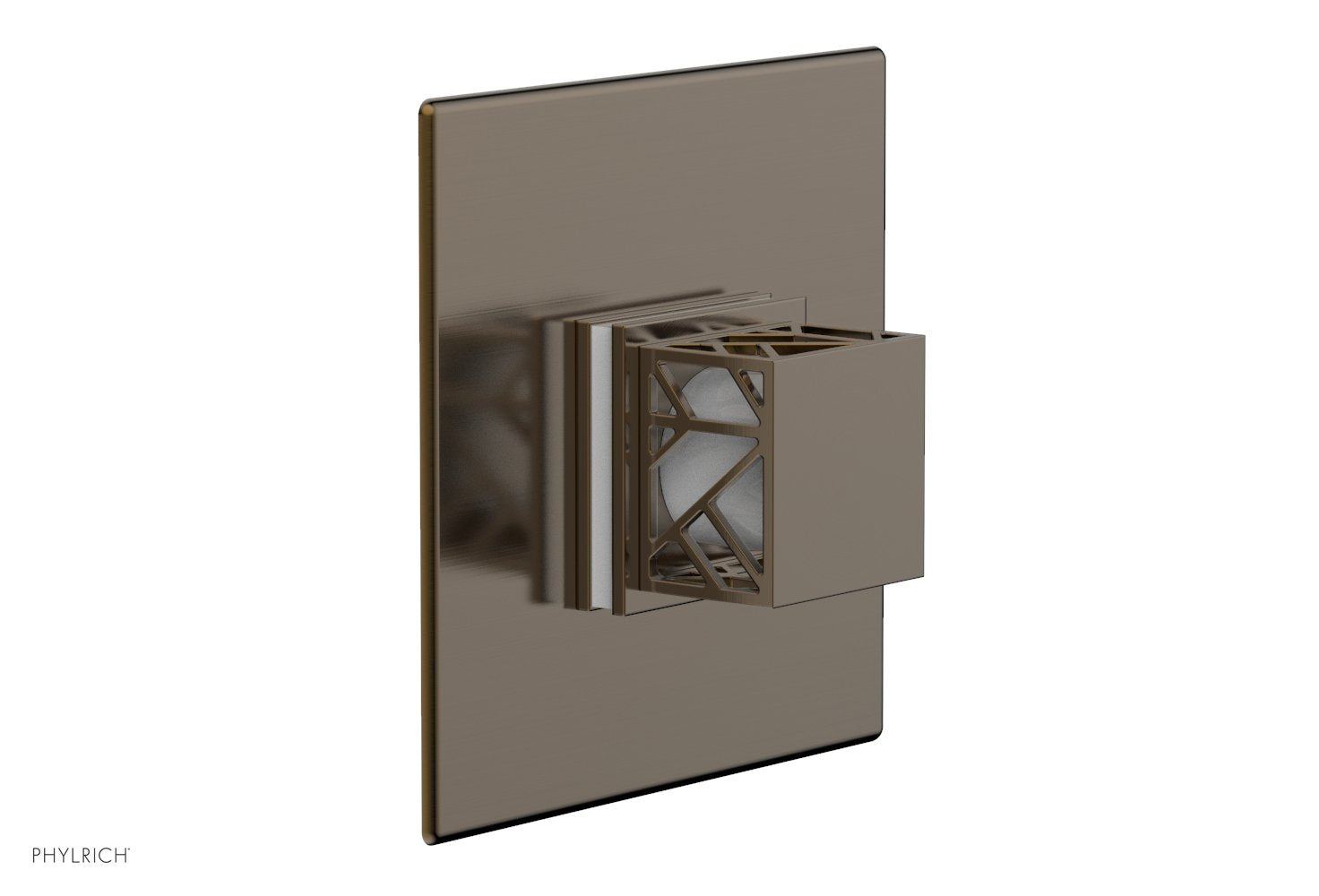 JOLIE Pressure Balance Shower Plate & Handle Trim, Square Handle with "White" Accents 4-593