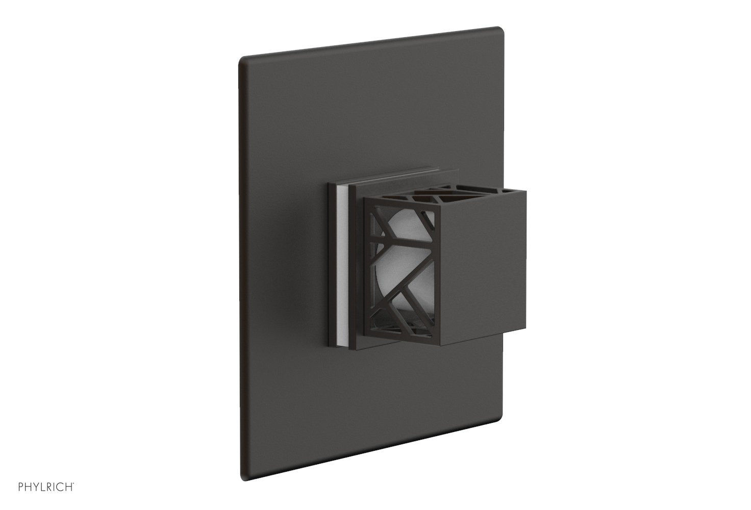 JOLIE Pressure Balance Shower Plate & Handle Trim, Square Handle with "White" Accents 4-593