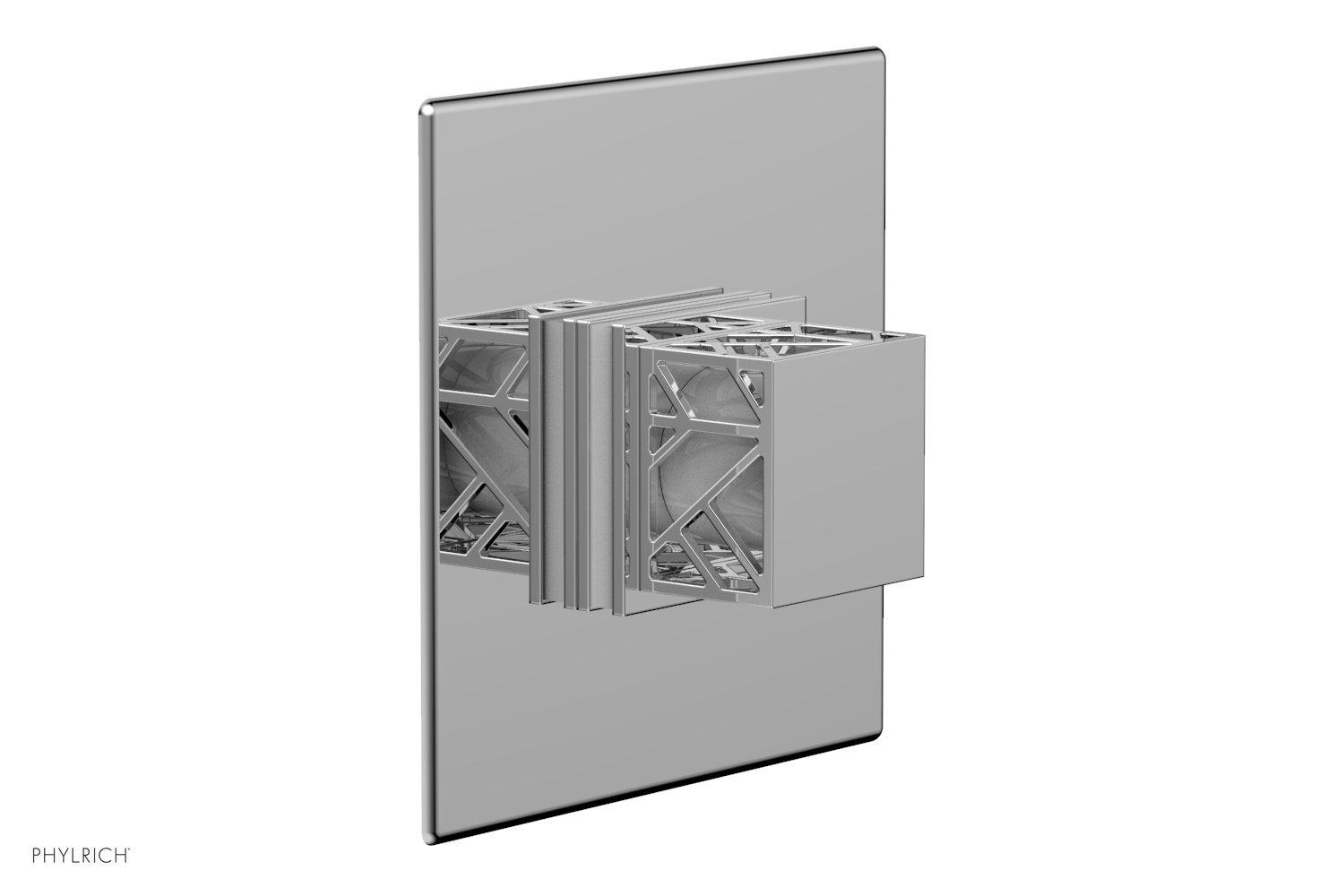 JOLIE - Thermostatic Shower Trim, Square Handle with "White" Accents 4-593