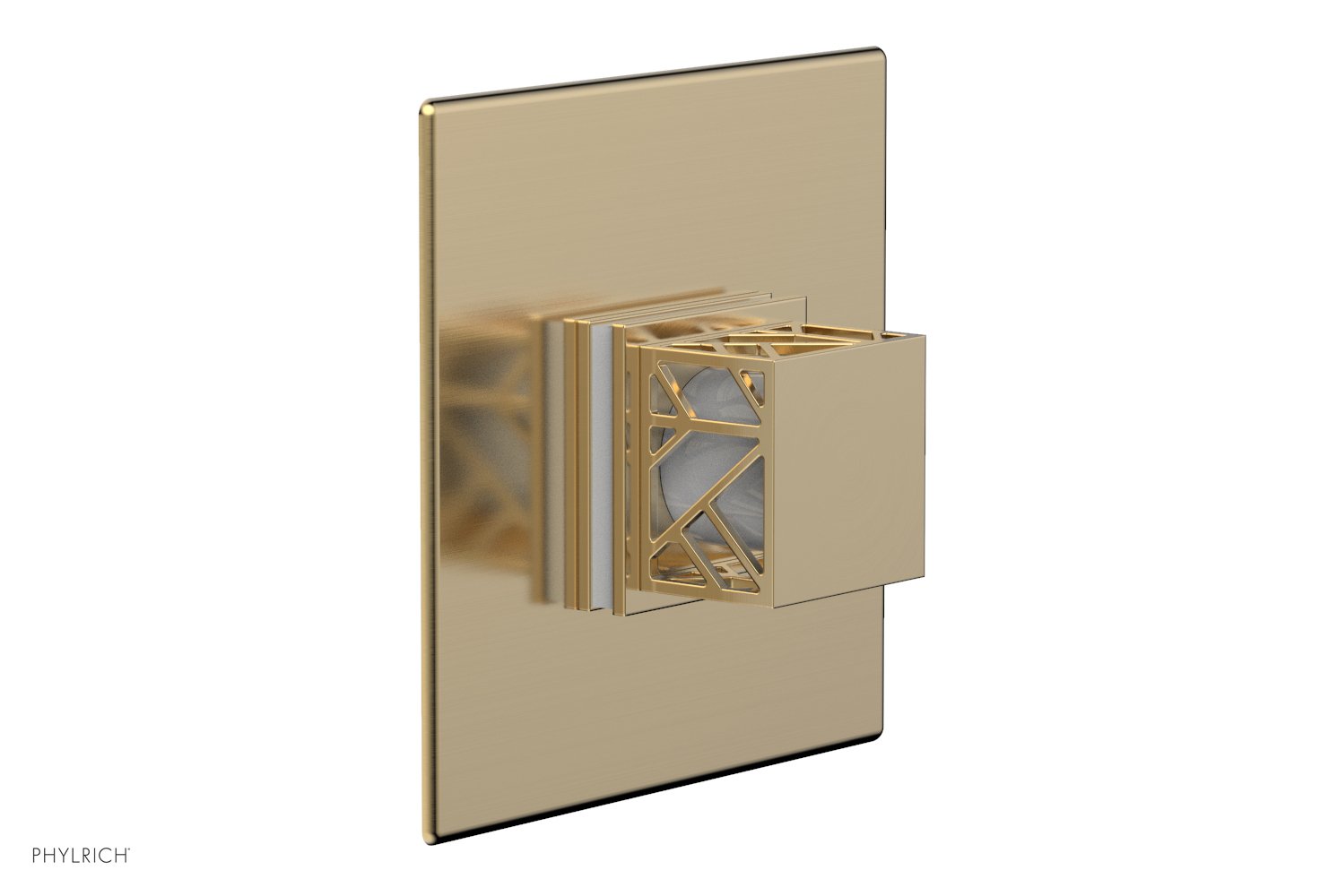 JOLIE Pressure Balance Shower Plate & Handle Trim, Square Handle with "White" Accents 4-593