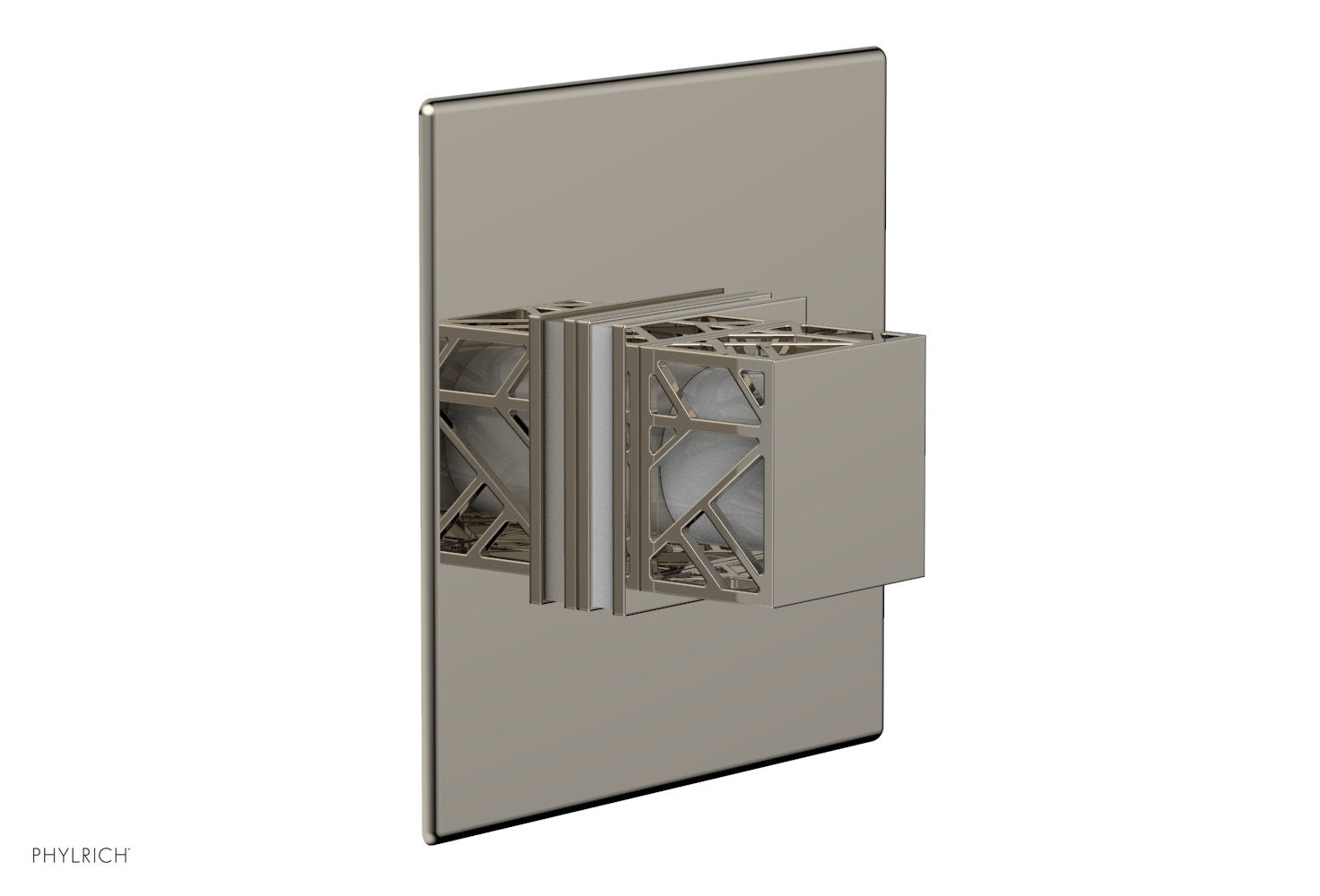 JOLIE - Thermostatic Shower Trim, Square Handle with "White" Accents 4-593