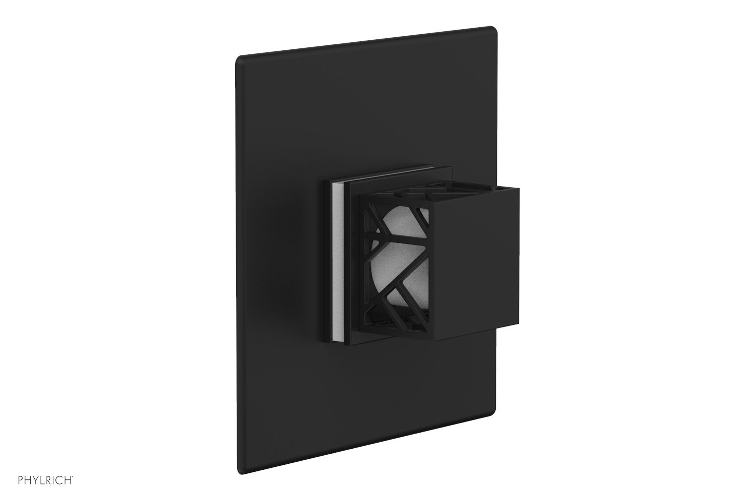 JOLIE Pressure Balance Shower Plate & Handle Trim, Square Handle with "White" Accents 4-593