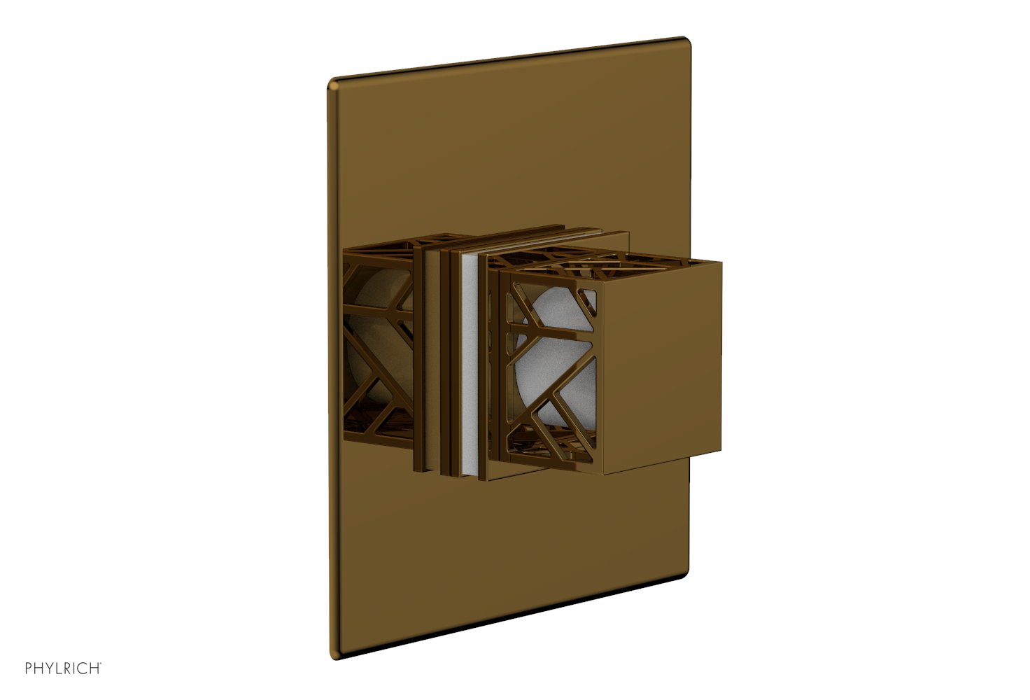 JOLIE - Thermostatic Shower Trim, Square Handle with "White" Accents 4-593