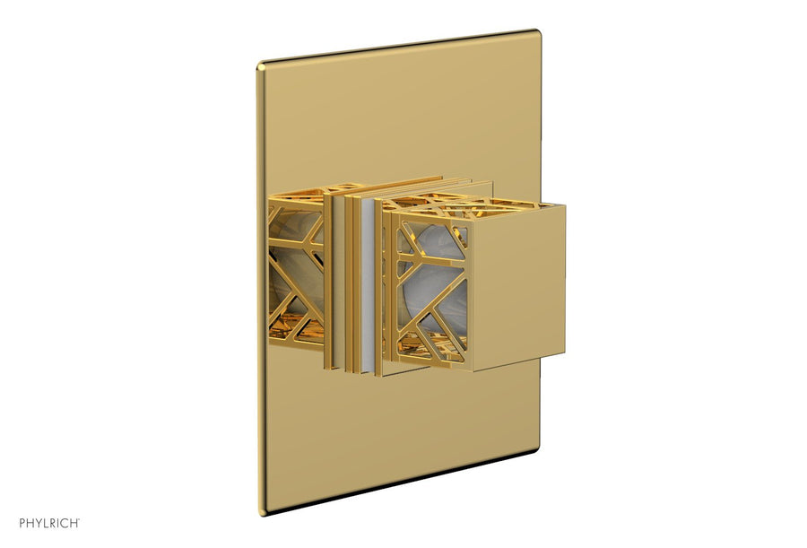 JOLIE Pressure Balance Shower Plate & Handle Trim, Square Handle with "White" Accents 4-593