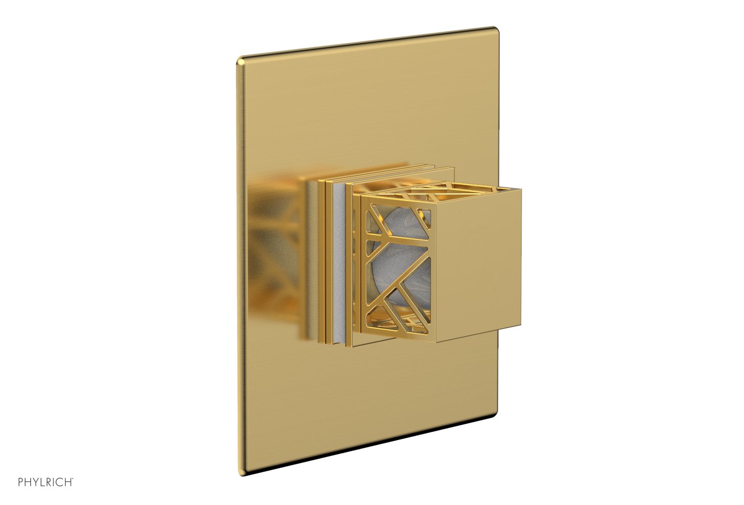 JOLIE Pressure Balance Shower Plate & Handle Trim, Square Handle with "White" Accents 4-593