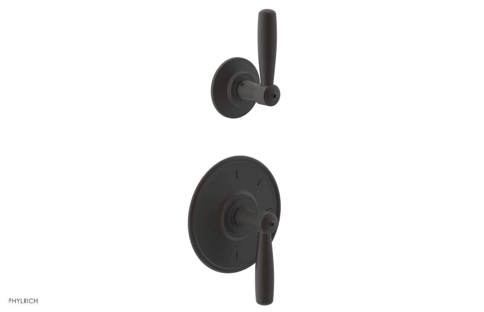 WORKS - 1/2" Thermostatic Valve with Volume Control or Diverter, Lever Handles 4-610