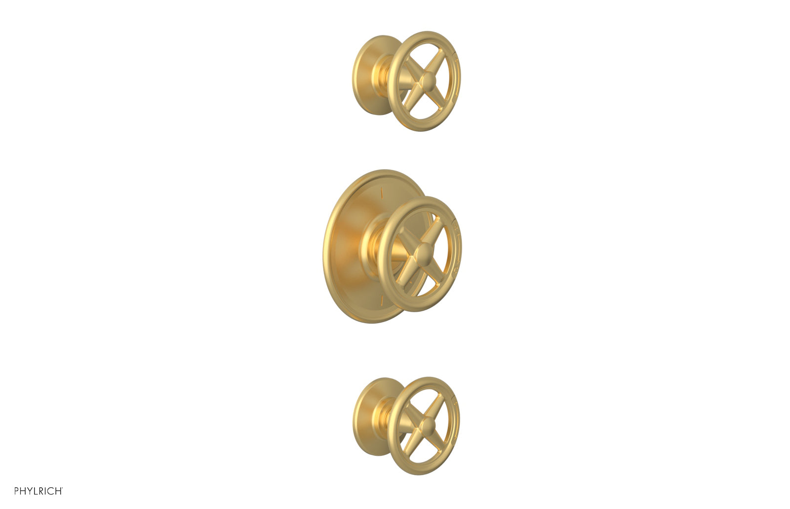 WORKS 3/4" Thermostatic Valve with Two Volume Control, Cross Handles 4-612