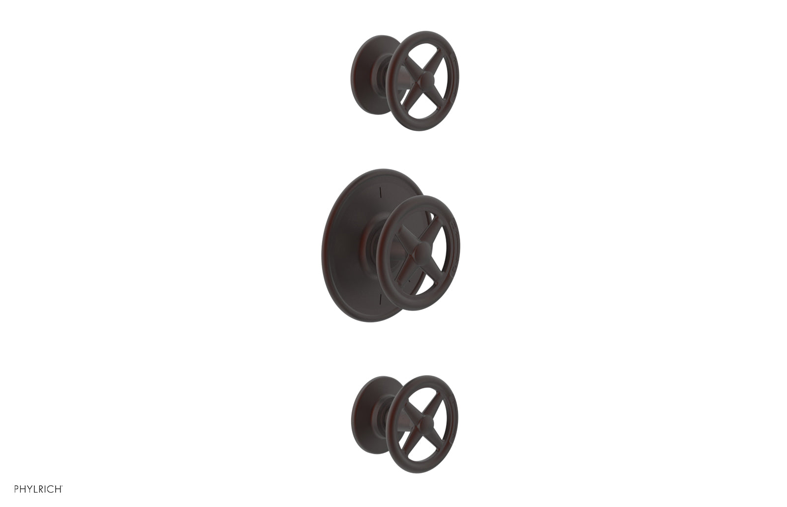 WORKS 1/2" Thermostatic Valve with Two Volume Control, Cross Handles 4-612