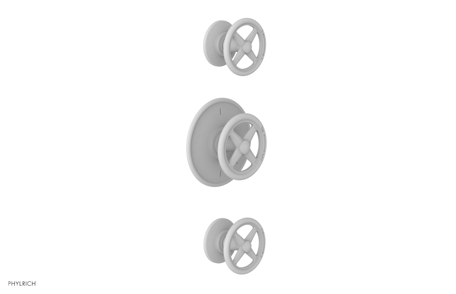 WORKS 1/2" Thermostatic Valve with Two Volume Control, Cross Handles 4-612