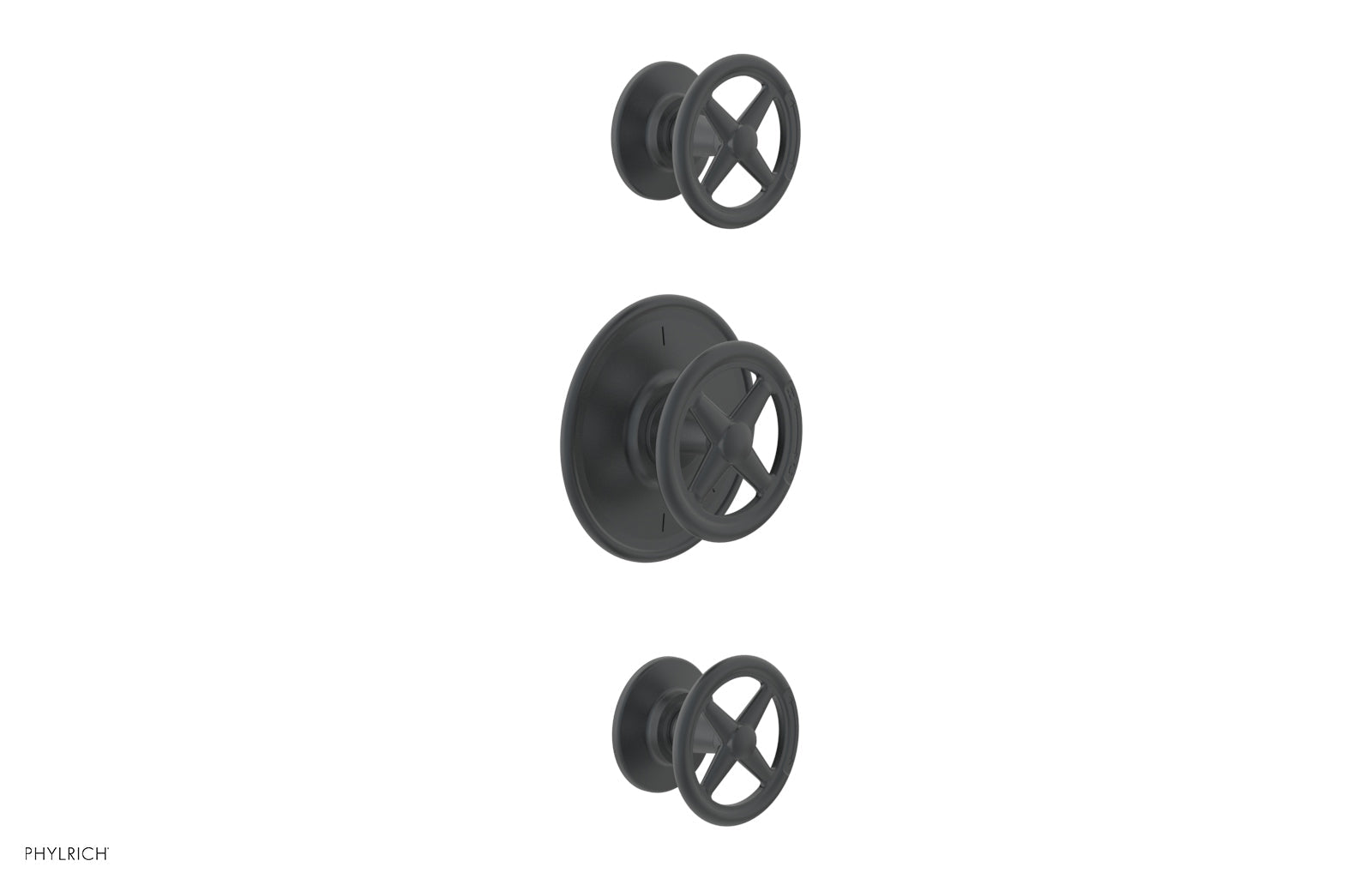 WORKS 1/2" Thermostatic Valve with Two Volume Control, Cross Handles 4-612