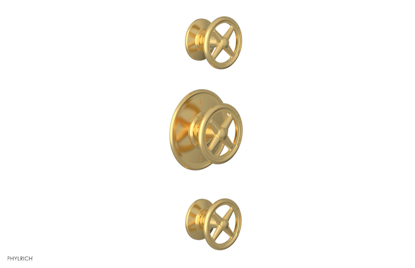 WORKS 1/2" Thermostatic Valve with Two Volume Control, Cross Handles 4-612