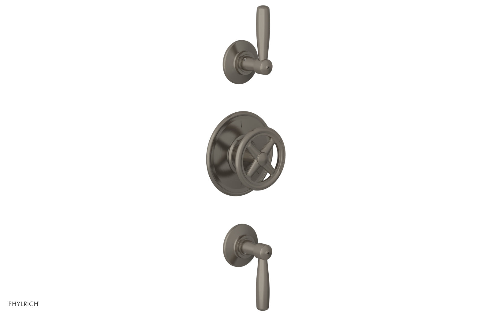 WORKS 1/2" Thermostatic Valve with Two Volume Control, Lever Handles 4-613