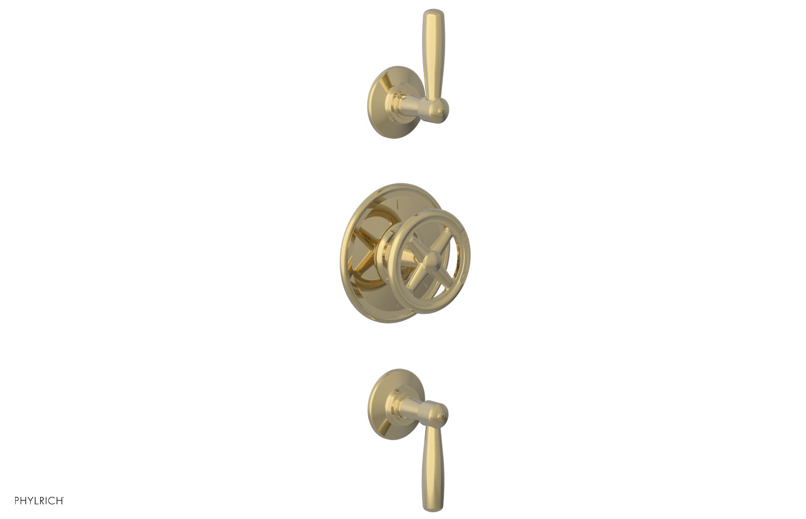 WORKS 1/2" Thermostatic Valve with Two Volume Control, Lever Handles 4-613