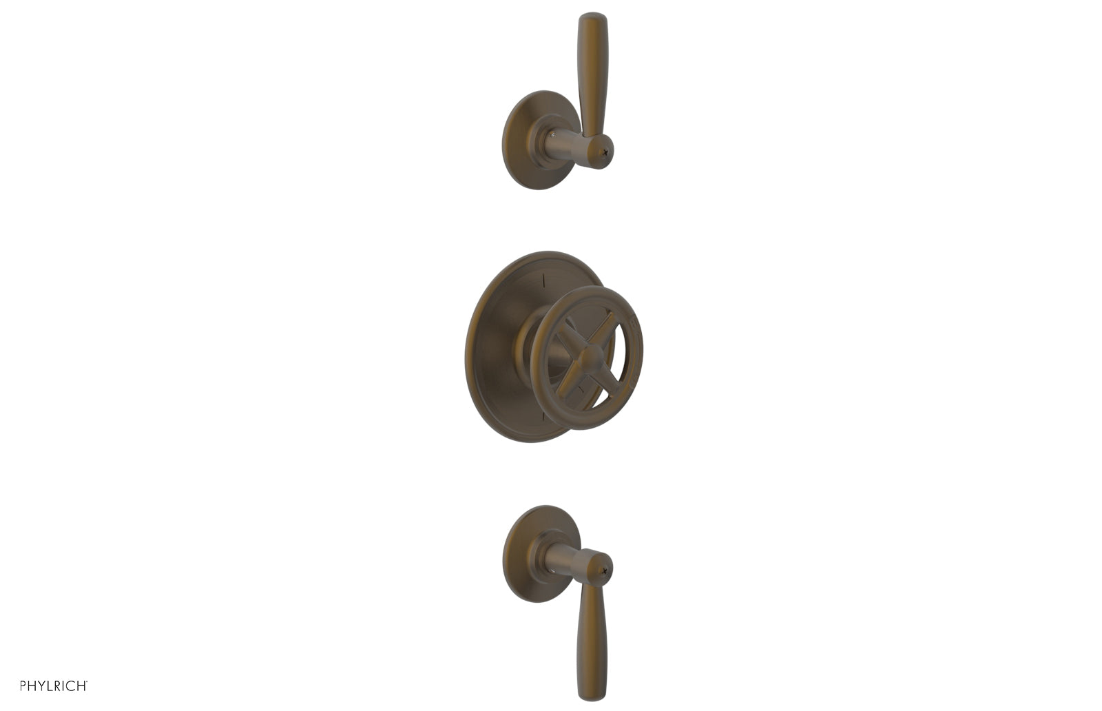 WORKS 1/2" Thermostatic Valve with Two Volume Control, Lever Handles 4-613