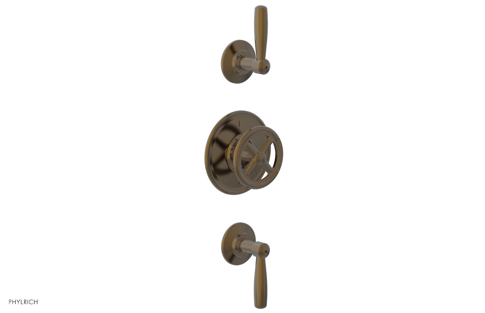 WORKS 1/2" Thermostatic Valve with Two Volume Control, Lever Handles 4-613