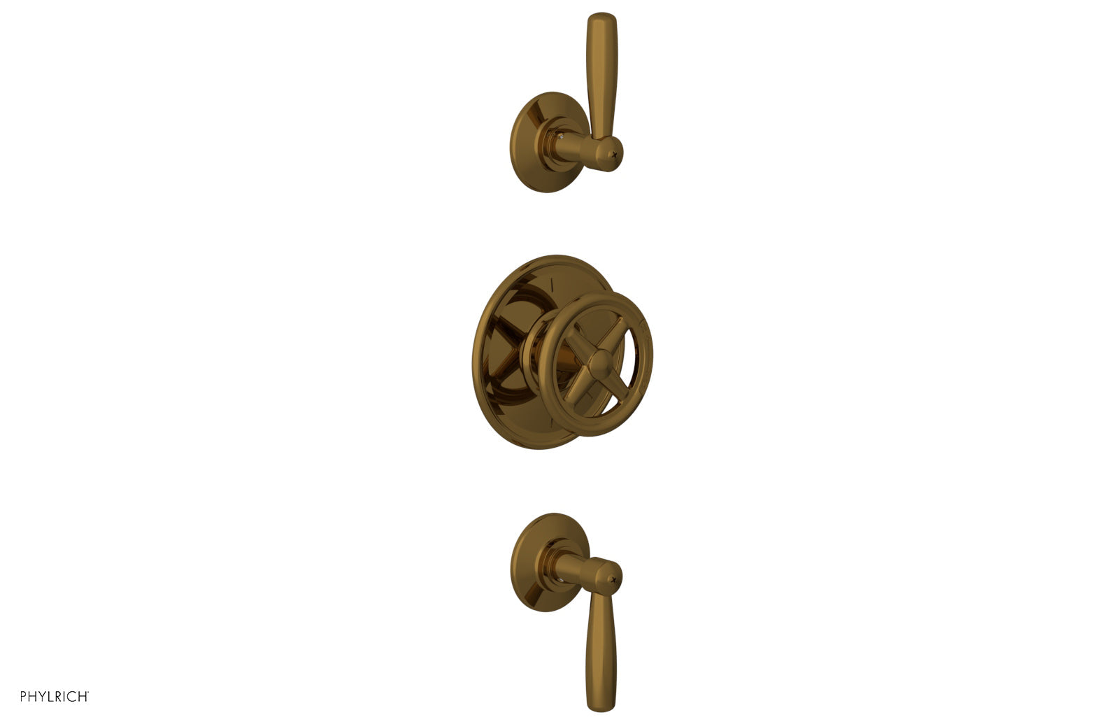 WORKS 3/4" Thermostatic Valve with Two Volume Control, Lever Handles 4-613