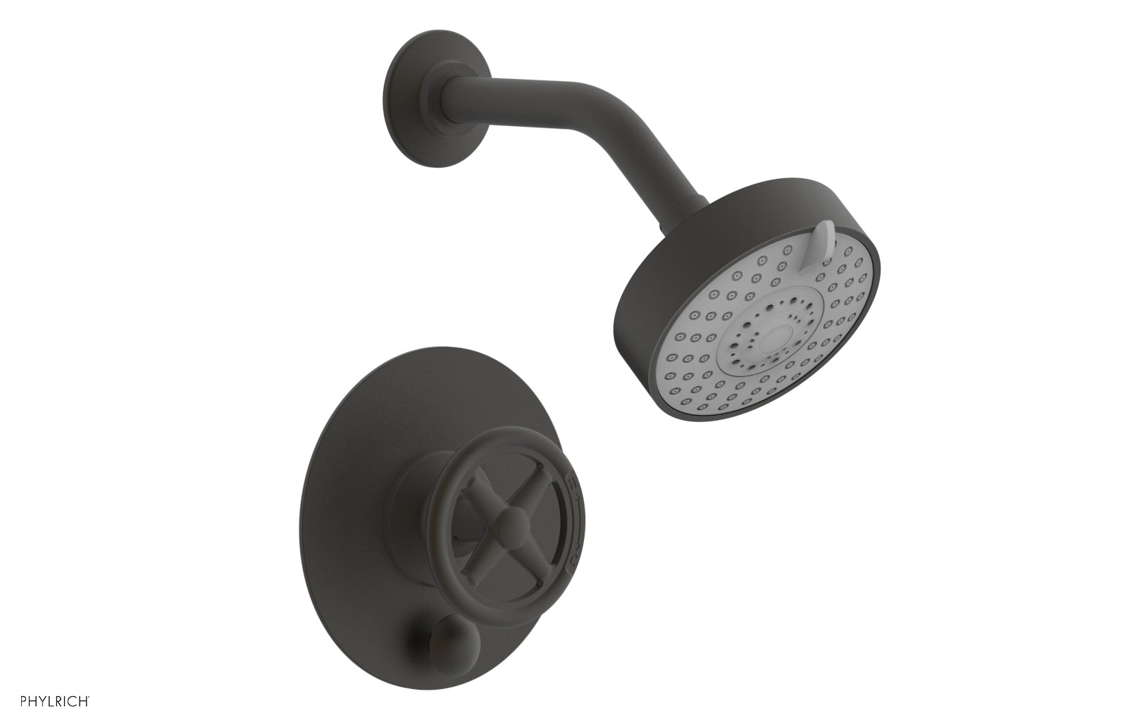 WORKS Pressure Balance Shower and Diverter Set (Less Spout), Cross Handle 4-614