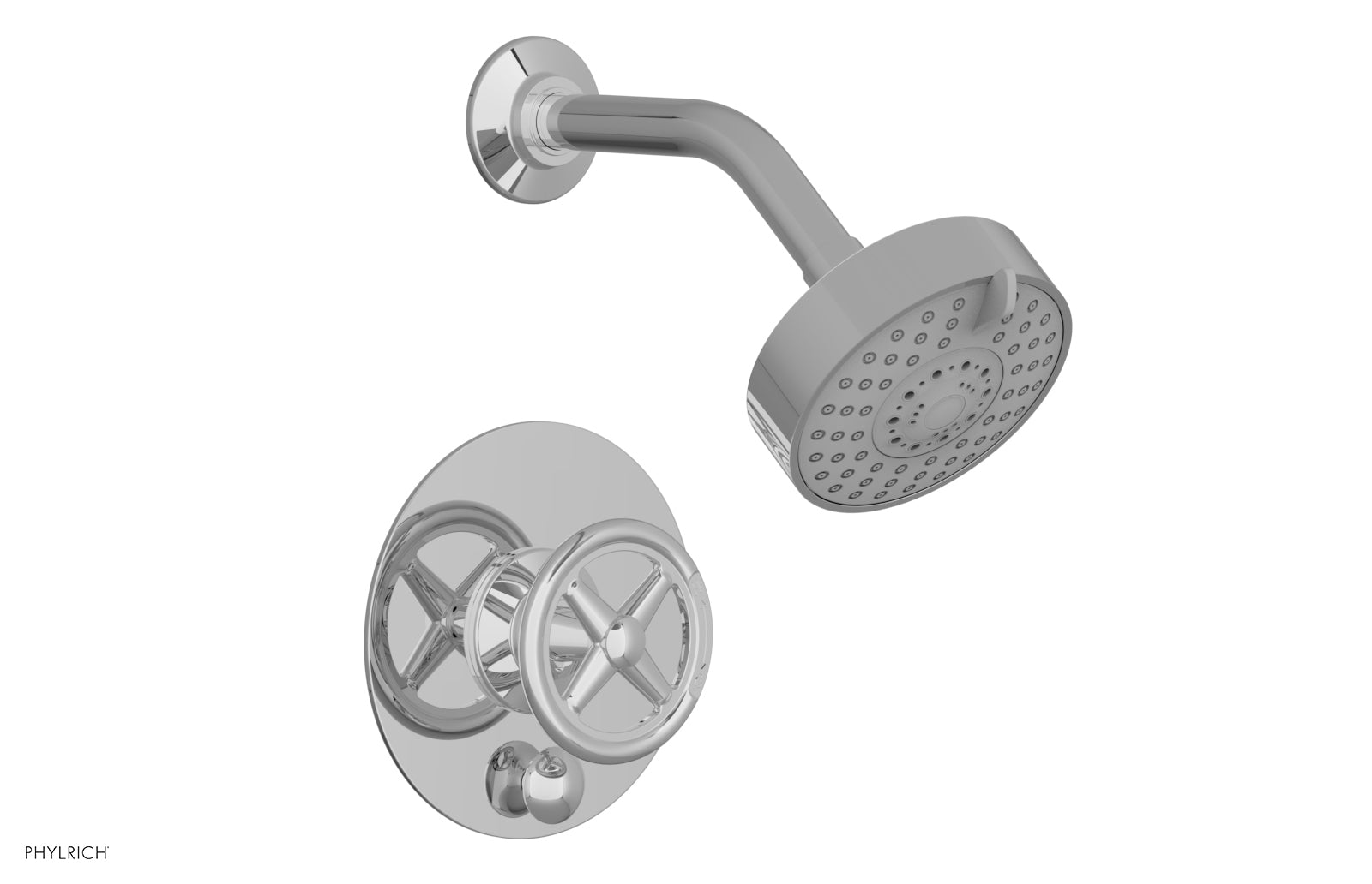 WORKS Pressure Balance Shower and Diverter Set (Less Spout), Cross Handle 4-614