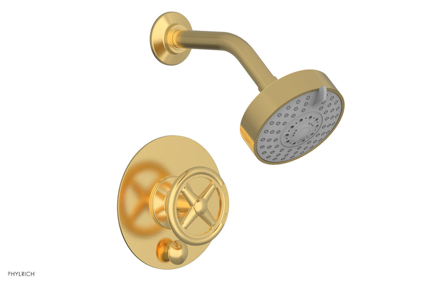 WORKS Pressure Balance Shower and Diverter Set (Less Spout), Cross Handle 4-614