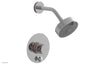 JOLIE Pressure Balance Shower and Diverter Set (Less Spout), Round Handle with "Pink" Accents 4-677