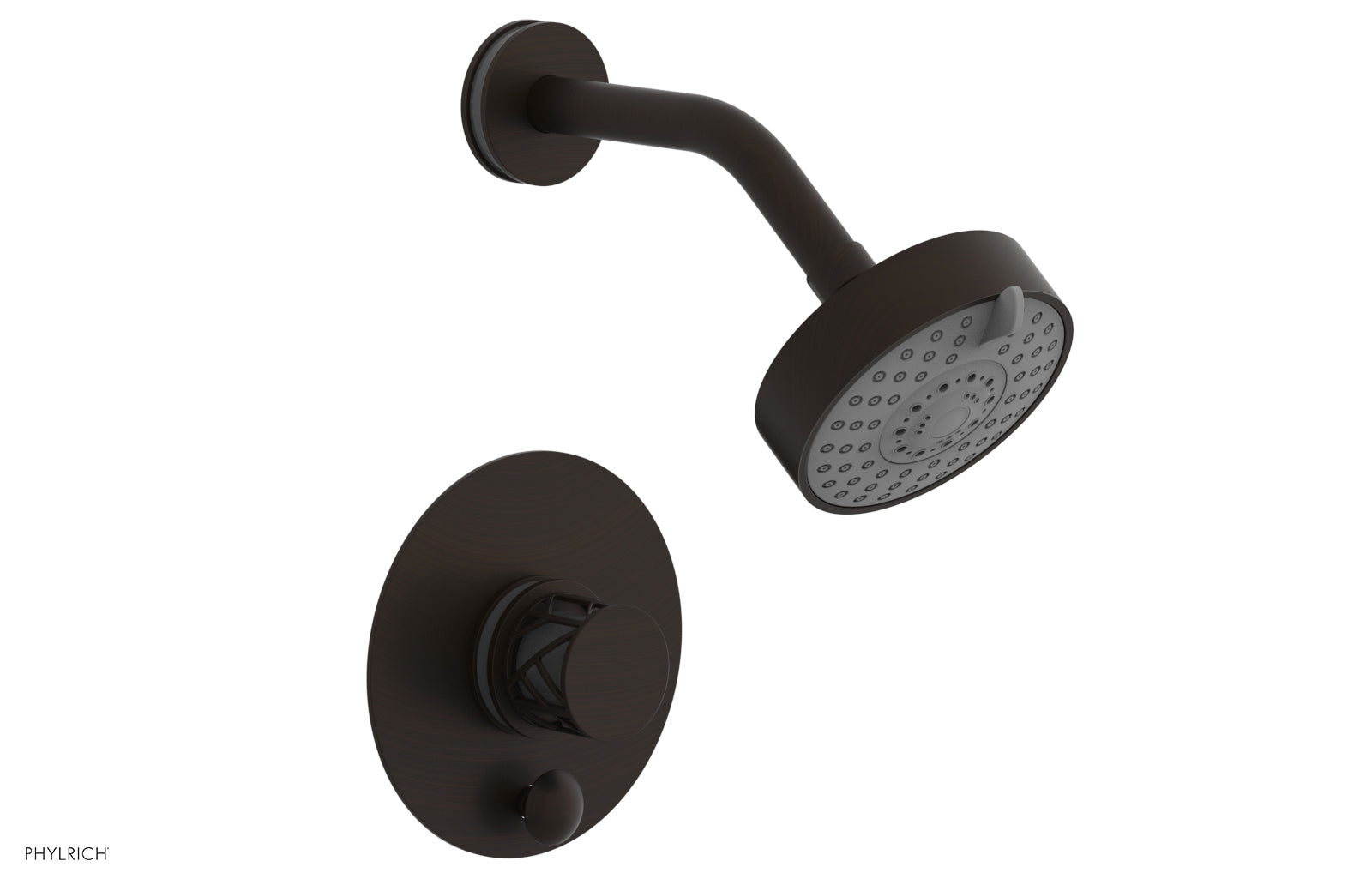JOLIE Pressure Balance Shower and Diverter Set (Less Spout), Round Handle with "Grey" Accents 4-677