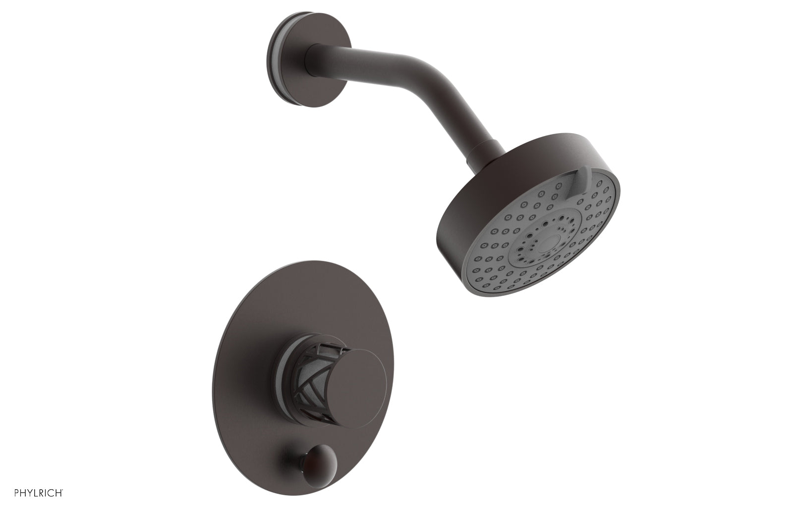 JOLIE Pressure Balance Shower and Diverter Set (Less Spout), Round Handle with "White" Accents 4-677