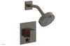 JOLIE Pressure Balance Shower and Diverter Set (Less Spout), Square Handle with "Orange" Accents 4-678