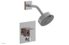 JOLIE Pressure Balance Shower and Diverter Set (Less Spout), Square Handle with "Orange" Accents 4-678