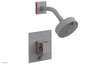 JOLIE Pressure Balance Shower and Diverter Set (Less Spout), Square Handle with "Orange" Accents 4-678