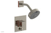 JOLIE Pressure Balance Shower and Diverter Set (Less Spout), Square Handle with "Orange" Accents 4-678