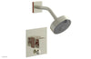 JOLIE Pressure Balance Shower and Diverter Set (Less Spout), Square Handle with "Orange" Accents 4-678