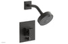 JOLIE Pressure Balance Shower and Diverter Set (Less Spout), Square Handle with "Black" Accents 4-678