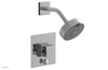 JOLIE Pressure Balance Shower and Diverter Set (Less Spout), Square Handle with "Black" Accents 4-678