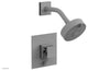 JOLIE Pressure Balance Shower and Diverter Set (Less Spout), Square Handle with "Black" Accents 4-678