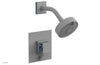 JOLIE Pressure Balance Shower and Diverter Set (Less Spout), Square Handle with "Light Blue" Accents 4-678