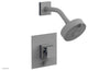 JOLIE Pressure Balance Shower and Diverter Set (Less Spout), Square Handle with "Navy Blue" Accents 4-678