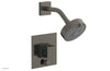 JOLIE Pressure Balance Shower and Diverter Set (Less Spout), Square Handle with "Turquoise" Accents 4-678