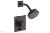 JOLIE Pressure Balance Shower and Diverter Set (Less Spout), Square Handle with "Turquoise" Accents 4-678