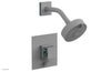 JOLIE Pressure Balance Shower and Diverter Set (Less Spout), Square Handle with "Turquoise" Accents 4-678