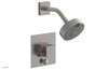 JOLIE Pressure Balance Shower and Diverter Set (Less Spout), Square Handle with "Pink" Accents 4-678