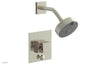 JOLIE Pressure Balance Shower and Diverter Set (Less Spout), Square Handle with "Pink" Accents 4-678