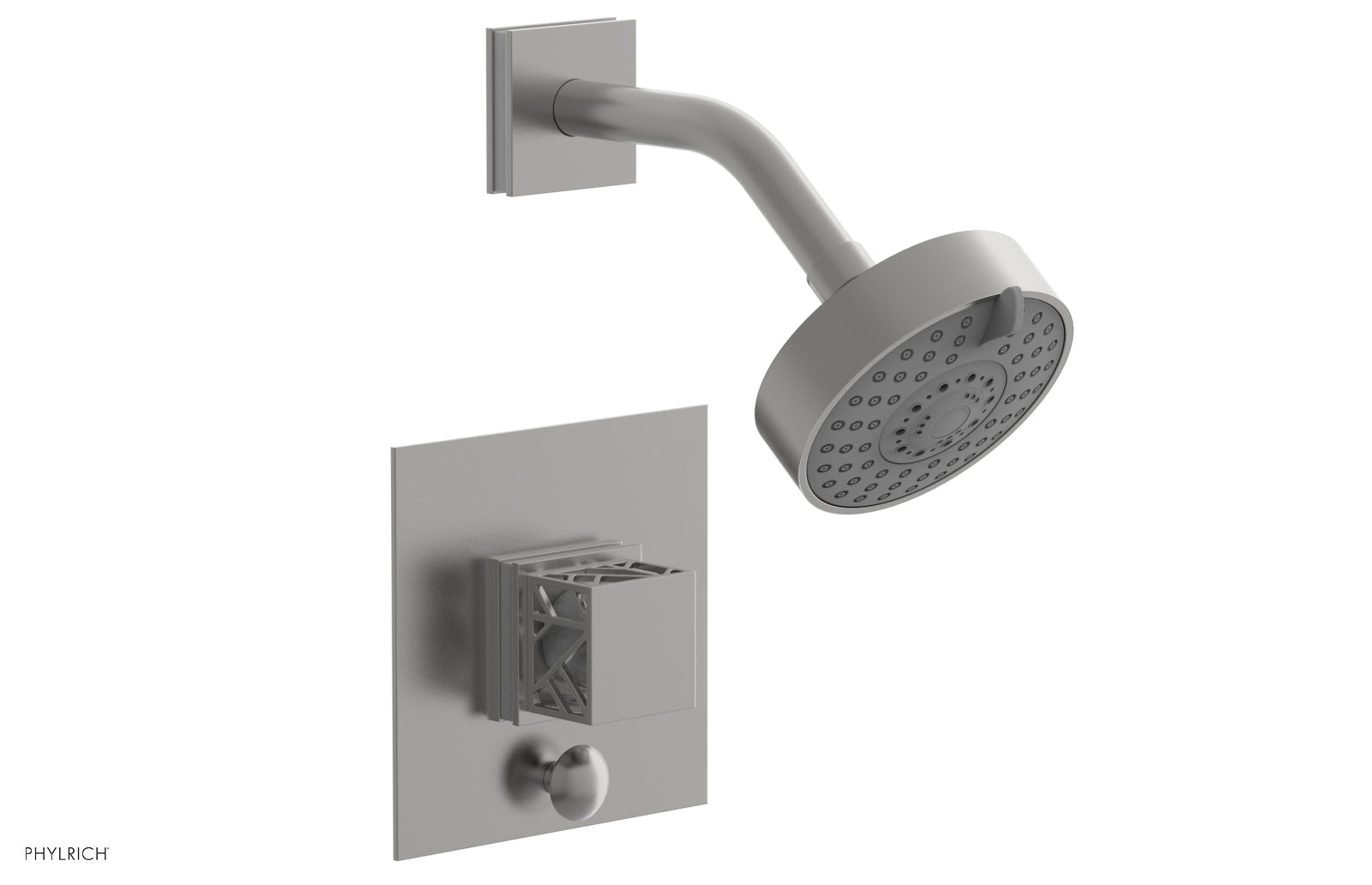 JOLIE Pressure Balance Shower and Diverter Set (Less Spout), Square Handle with "White" Accents 4-678